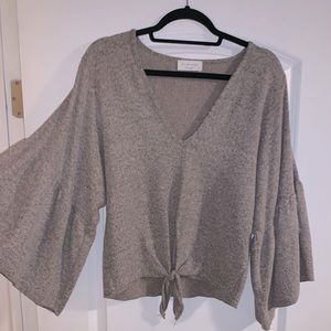 Wool bell sleeve sweater